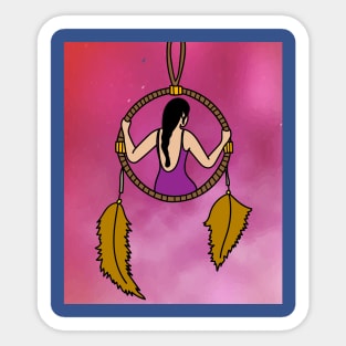 Spiritual Colorful Dream Catcher Feather Sticker